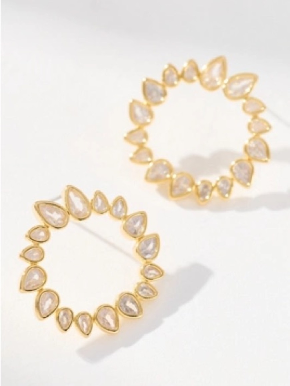 Anthropologie Round crystal
Post earrings  NWT